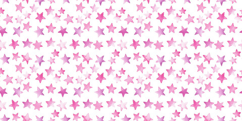 Poster - rose and magenta color stars seamless pattern, clean surface texture, white background