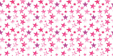 Wall Mural - rose and magenta color stars seamless pattern, clean surface texture, white background