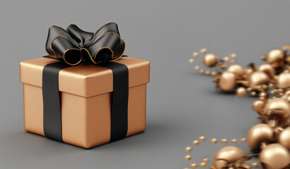 Golden gift box