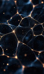 Canvas Print - Glowing neural network connections in the dark