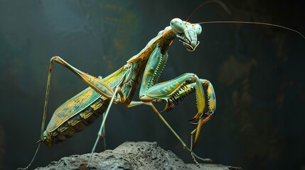 Wall Mural - Praying Mantis Close-Up: A Detailed Look at Nature's Master Hunter