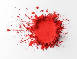 Canvas Print - Vibrant red paint splash on white background