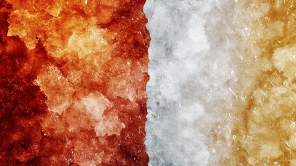 Canvas Print - Contrasting textures of orange and white crystalline formations