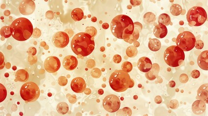 Abstract Art with Red and Orange Bubbles