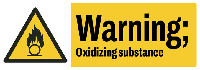 Wall Mural - ISO warning safety signs text variation_warning ; oxidizing substance landscape size 1/2 a4/a3/a2/a1