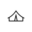 © umut hasanoglu - Minimalist black and white icon of a tent representing camping and outdoor activities.