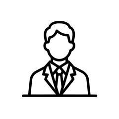 Wall Mural - Line art illustration of a man in a suit with no facial features.