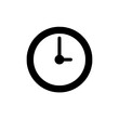 © umut hasanoglu - Black and white minimalist clock icon with bold lines, indicating a time around 10:10.