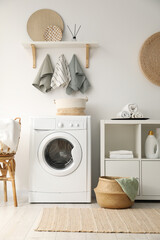 Wall Mural - Washing machine and towels in laundry room