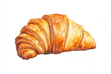 Wall Mural - croissant isolated on white background