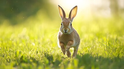 Lepus europaeus European hare cute darling young brown field meadow animal in nature draw near village runs fast cubs beautiful eyes caress agricultural landscape food crop harvest Europe