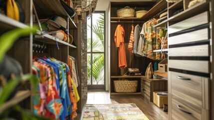 Canvas Print - Walk-in Closet with Tropical Touches