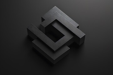 Black branding mockup on a black background. 3d rendering.