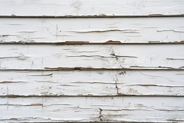 Wall Mural - White painted wood boards or siding or wall with cracks and distressed finish , ai