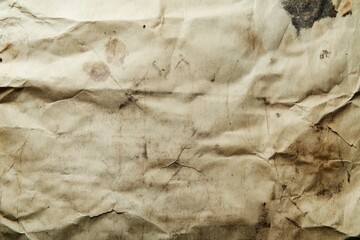 Wall Mural - Interesting texture of old paper, darkened by time and dirty, on a white background. Unique vintage texture of old paper about 60-70 years old, ai