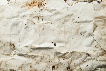 Wall Mural - Interesting texture of old paper, darkened by time and dirty, on a white background. Unique vintage texture of old paper about 60-70 years old, ai