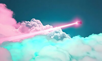 Wall Mural - Rocket Launch Through Clouds