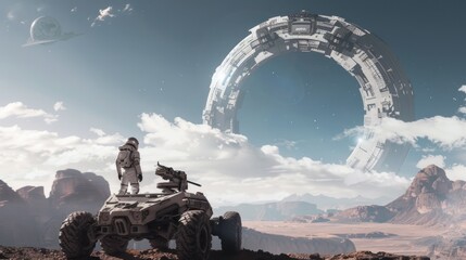 Poster - Astronaut exploring an alien world