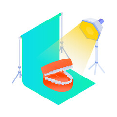 Canvas Print - An isometric style icon of dental light 

