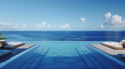 Canvas Print - Infinity Pool Overlooking the Ocean