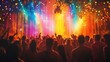 © kvladimirv - Vibrant Outdoor Night Music Festival with Colorful Lights and Dancing Crowd
