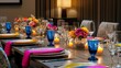 © sobartea - Elegant Dinner Table Setting with Colorful Accents