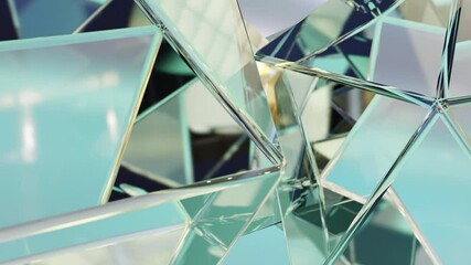 Poster - A modern background with a polygonal crystal shape. A 3D rendering of a geometric jewelry surface. Scenes with Spectrum color reflection crystals in the background.
