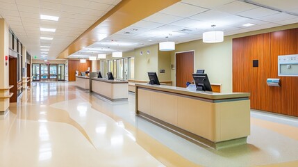 Wall Mural - Hospital Corridor with Reception Desks