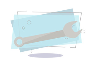 wrench illustration. spanner, mechanic tool, hardware. housekeeping concept. can be used for topics 