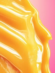 Poster - Liquid Gold Melt Creative Minimalist Cheese Texture in Soft Flowing Forms