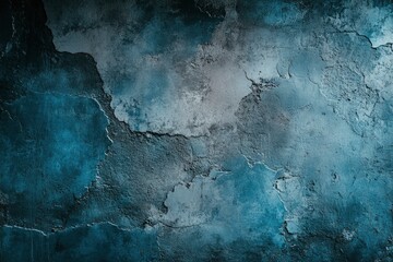 Old wall pattern texture cement blue dark abstract blue color design are light with black gradient background , ai