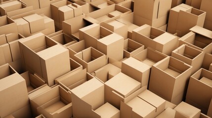 Poster - Abstract background of cardboard boxes.