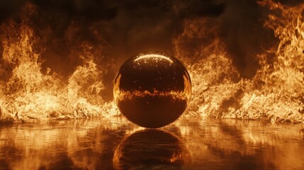 Wall Mural - Sphere in a Ring of Fire