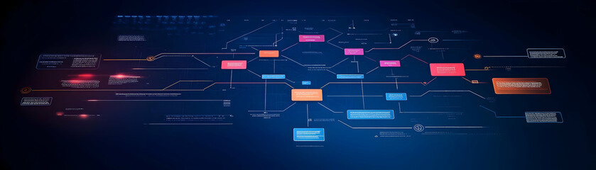 abstract technology background with network connections and data analysis