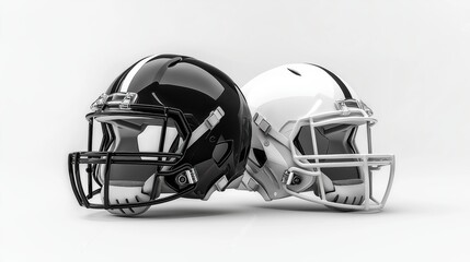 Wall Mural - Sport helmets isolated on a white background