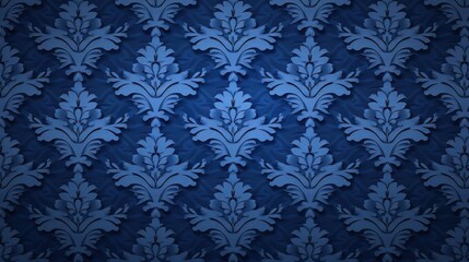 elegant dark blue damask pattern, seamless vector design ideal for presentations, marketing decks, t