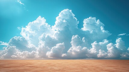 Poster - Stunning Cumulus Clouds Over a Vast Desert Landscape