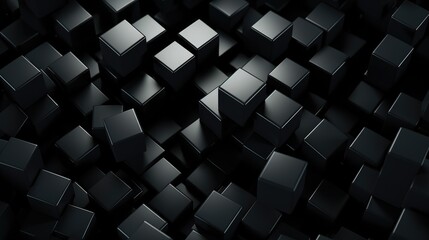 Sticker - Abstract black cubes background.