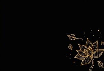 Poster - Elegant Lotus Line Art: Vector Graphic, Gold, Black, Minimalist