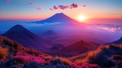 Wall Mural - Sunrise Over Mountains