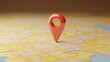 © nilanka - 3D red location pin marking a specific location on the city map