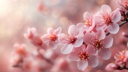 Canvas Print - Pink Cherry Blossoms in Spring