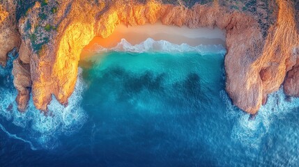 Canvas Print - Aerial View of a Secluded Beach