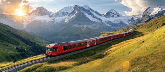 Sticker - Train Journey Through the Swiss Alps