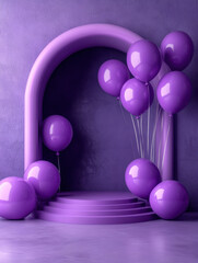 Poster - Purple Balloons & Podium.