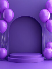 Poster - Purple Balloon Podium.