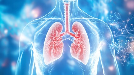 Human Lungs Anatomy    D Medical Illustration