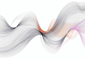 Poster - Abstract Wavy Line Vector Background with Grey Gradient on White