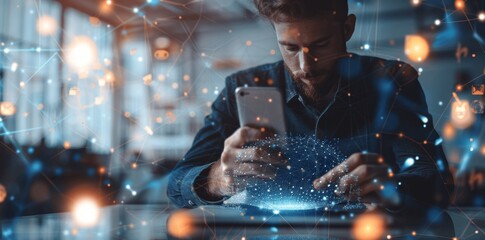 Aufkleber - Digital Technology and Cloud Computing: Global Network Connection, Online Business, Software Engineering, Smart Communication, and Innovative Tech