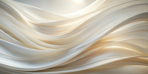 Abstract Swirling Light: A mesmerizing, abstract background featuring smooth, undulating white and golden curves illuminated by a warm glow. The dynamic and flowing lines evoke a sense of movement, gr